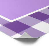 Poster Purple En vichy Monogram Crest Mariage Bienvenue (Coin)