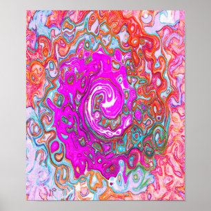 Poster Purple et Orange Super Retro Swirl Abstrait