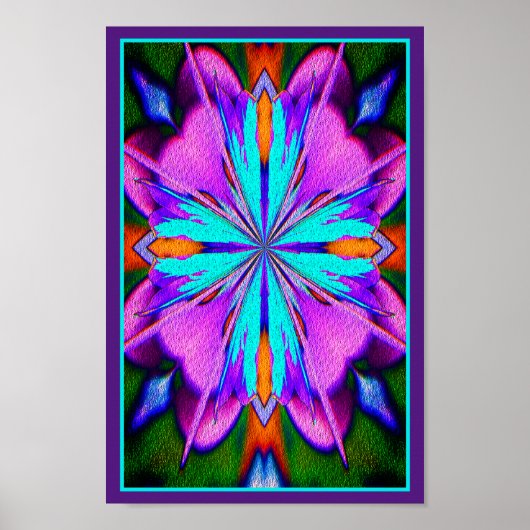 Poster Purple Et Turquoise Abstrait (Devant)