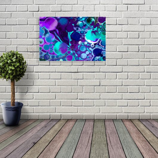 Poster Purple et Turquoise Abstrait peinture numérique po