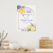 Poster Purple floral Lemonade Bridal shower Welcome Sign (Cuisine)