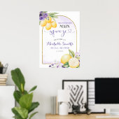Poster Purple floral Lemonade Bridal shower Welcome Sign (Bureau à domicile)
