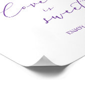 Poster Purple Floral Love is Sweet Candy Bar Sign (Coin)