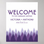 Poster Purple Forest Range Mariage de bois Bienvenue (Devant)