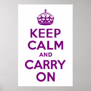 Poster Purple Gardez le calme et continuer