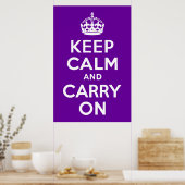 Poster Purple Gardez le calme et continuer (Cuisine)