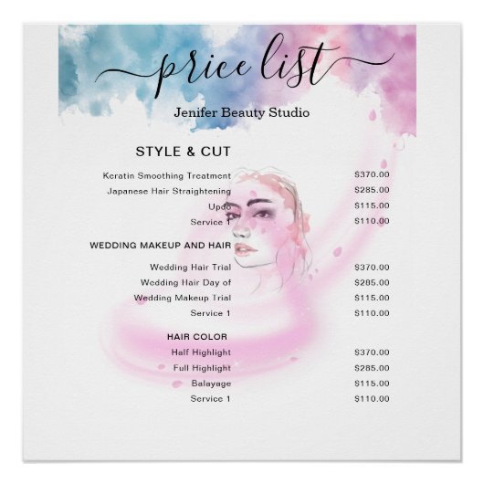 Poster Purple Glitter Luxury Drip Salon  (Devant)