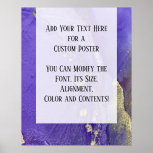 Poster Purple & Gold Abstrait alcool encre Fluid Art do-i