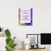 Poster Purple & Gold Abstrait alcool encre Fluid Art do-i (Bureau à domicile)