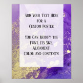 Poster Purple & Gold Abstrait alcool encre Fluid Art do-i (Devant)