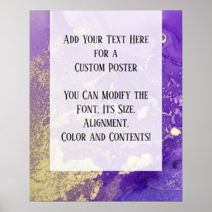 Poster Purple & Gold Abstrait alcool encre Fluid Art do-i