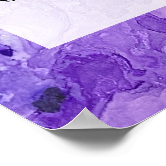 Poster Purple & Gold Abstrait alcool encre Fluid Art do-i (Coin)