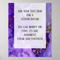 Purple & Gold Abstrait alcool encre Fluid Art do-i