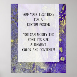 Poster Purple & Gold Abstrait alcool encre Fluid Art do-i