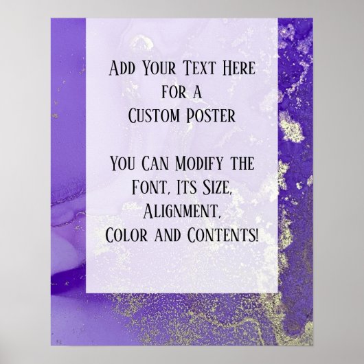 Poster Purple & Gold Abstrait alcool encre Fluid Art do-i (Devant)