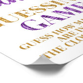 Poster Purple Gold Confetti Candy Guessing Game Sign (Coin)