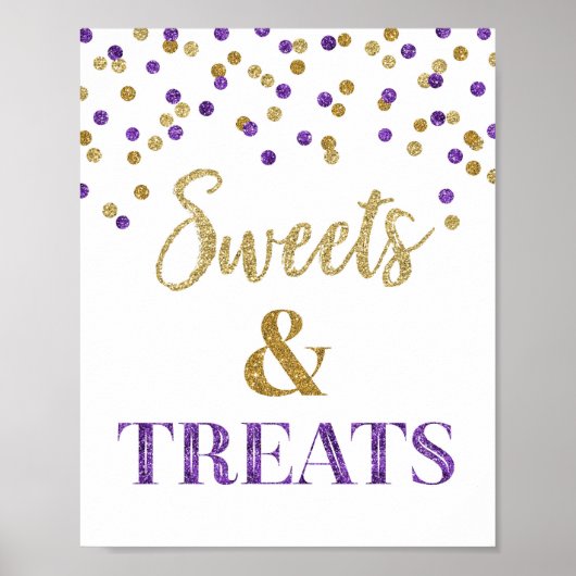 Poster Purple Gold Confetti Sweets & Traitements Dessert (Devant)