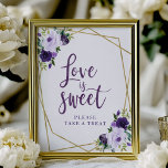 Poster Purple Gold Floral Amour Est Symbole Sucré<br><div class="desc">Purple Gold Floral Amour Est Symbole Sucré</div>