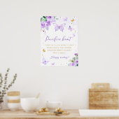 Poster Purple Gold Floral Butterfly Pacifier Jeu de chass (Cuisine)