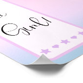 Poster Purple Gradient Cute Eyeball Baby Shower Welcome (Coin)