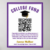Poster Purple Graduate College Fund QR Code (Devant)