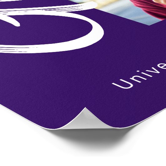 Poster Purple Graduation 3 Photo Bold Arch Script Moderne (Coin)