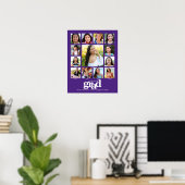 Poster Purple Graduation K-12 Photo Collage Bold Moderne (Bureau à domicile)