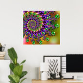 Poster Purple & Green Bokeh Motif fractal (Bureau à domicile)