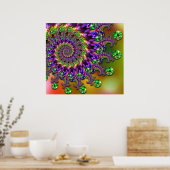 Poster Purple & Green Bokeh Motif fractal (Cuisine)
