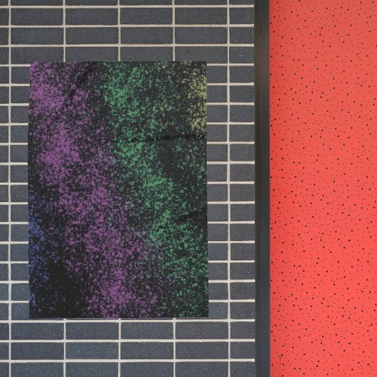 Poster Purple-green cosmic gradient, dark shadows.