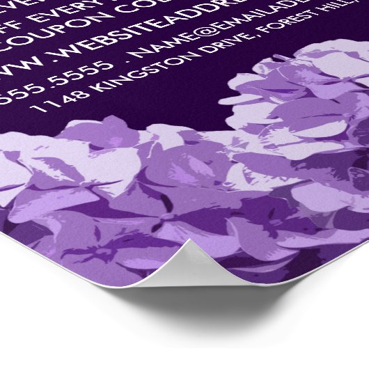 Poster Purple Hydrangea, Floristry Publicité (Coin)