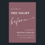 Poster Purple La Nuit Avant Le Dîner De La Répétition<br><div class="desc">Purple The Night Before Rehearsal Dinner Sign Donnez le ton pour une soirée inoubliable avec notre élégant Purple The Night Before Rehearsal Dinner Sign. Parfait pour accueillir les invités à la fête pré-mariage, ce panneau présente un design sophistiqué avec un riche arrière - plan violet et une typographie élégante. Que...</div>