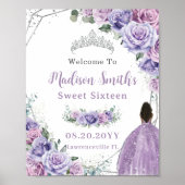 Poster Purple Lavender Floral Brown Princesse Anniversair (Devant)