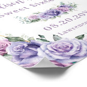 Poster Purple Lavender Roses Brown Princesse Anniversaire (Coin)