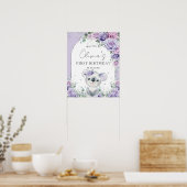 Poster Purple Lilac Floral Cute Koala Arch 1er Anniversai (Cuisine)