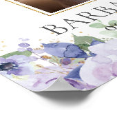 Poster Purple Lilac Floral Photo Funéraire (Coin)