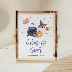 Poster Purple Little Boo Baby shower Les bébés sont doux