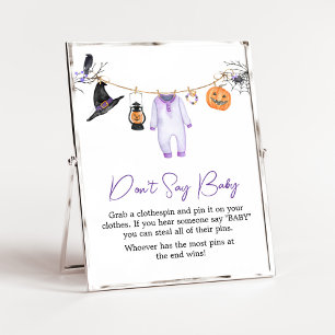 Poster Purple Little Boo Halloween Ne pas dire bébé