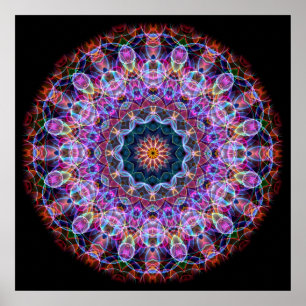Poster Purple Lotus kaleidoscope