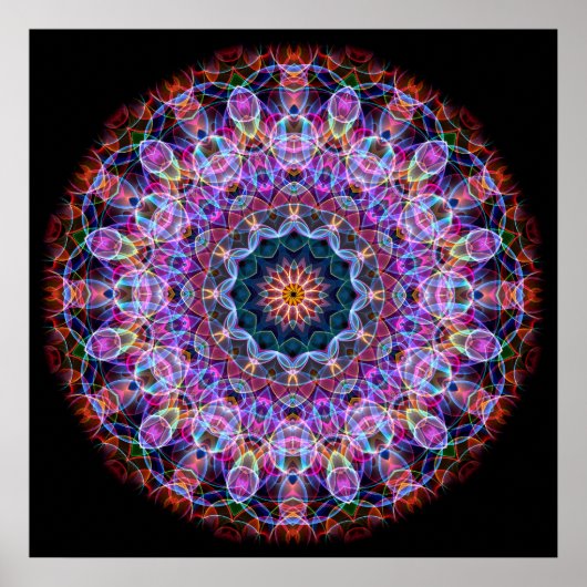 Poster Purple Lotus kaleidoscope (Devant)