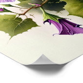 Poster Purple Morning Glory Flowers Art Imprimer l'affich (Coin)