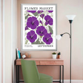 Poster Purple Morning Glory Septembre Marché aux fleurs d