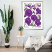Poster Purple Morning Glory Septembre Marché aux fleurs d