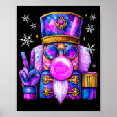 Poster Purple Nutcracker Blowing Bubble Gum Cute Christma (Devant)