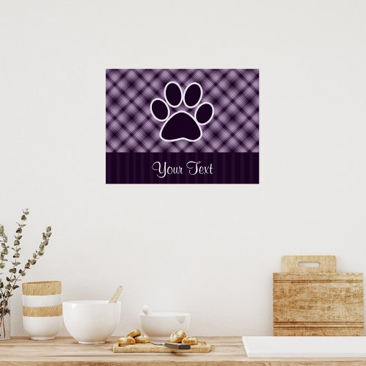 Poster Purple Paw Print (Cuisine)