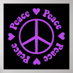 Poster Purple Peace & Love