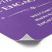 Poster Purple Retro Manger Boire Être Engagé Fiançailles (Coin)