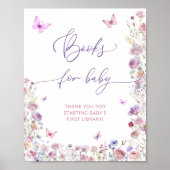 Poster Purple rose papillon Fleur sauvage Livres pour béb (Devant)