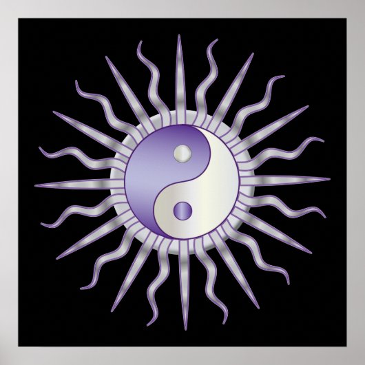 Poster Purple Starburst Yin Yang (Devant)