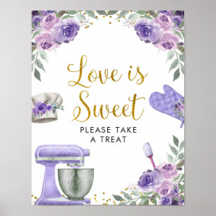 Poster Purple Stockez la cuisine L'amour est doux